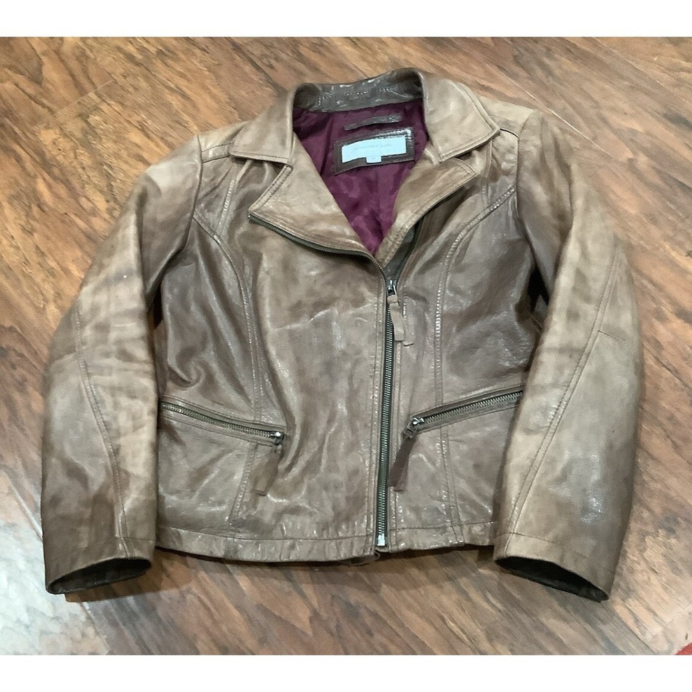 Marc New York Andrew Marc Women's Leather Moto Jacket Zippers Size M